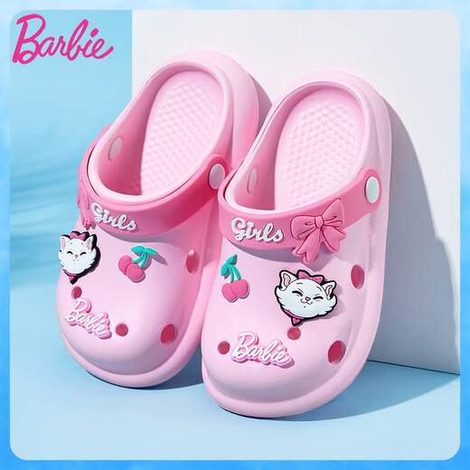 Barbie Children's Shoes Girls Bathroom Baotou Beach Slippers Croc Shoes Cute Girls DA6810 Pink 20