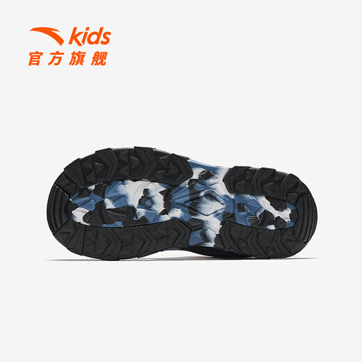 ANTA Children's Sandals Men's Big Children's Shoes 2025 Autumn New Arrival Knob Buckle Outdoor Baotou Anti-Slip Beach Shoes Dusty Blue/Black 6942-1 33