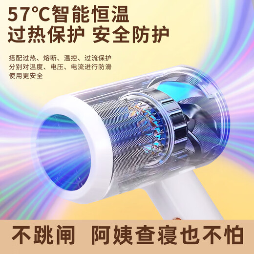 Yier Hair Dryer Home Male and Female Student Dormitory Hair Dryer Blue Light Negative Ion Constant Temperature Hair Care Large and Small Power Portable 800W Fashion White 800W (Special for Family and School Dormitories)