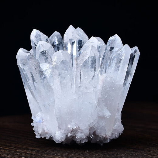 Cherry edge natural white crystal cluster raw stone ornaments bracelet degaussing rechargeable home living room office furnishings opening housewarming gift about 240 grams one piece (comes with base)