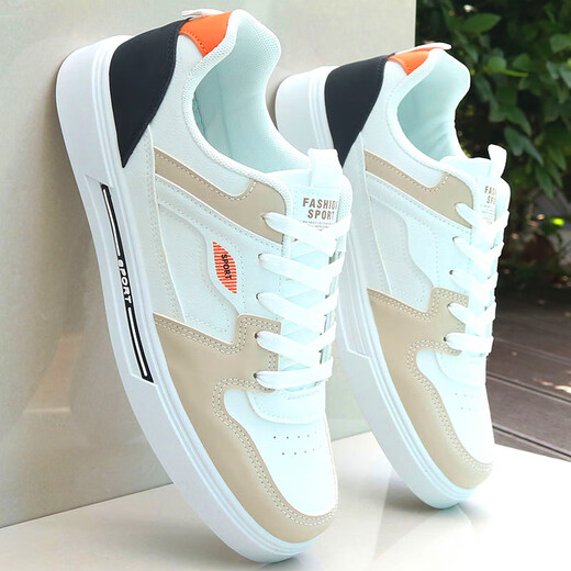 Chaussures pour hommes, printemps et automne 2025 Nouveaux chaussures blanches en cuir, Chaussures décontractées sportives polyvalentes à la mode 9910 Modèle phare blanc et noir 41