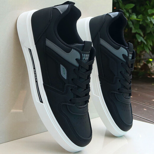 Chaussures pour hommes, printemps et automne 2025 Nouveaux chaussures blanches en cuir, Chaussures décontractées sportives polyvalentes à la mode 9910 Modèle phare blanc et noir 41