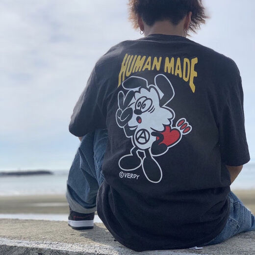 Fadenjue fo.g Letter anime canard imprimer décontracté t-shirt à manches courtes pour hommes et femmes carton amour hot 3884 noir m