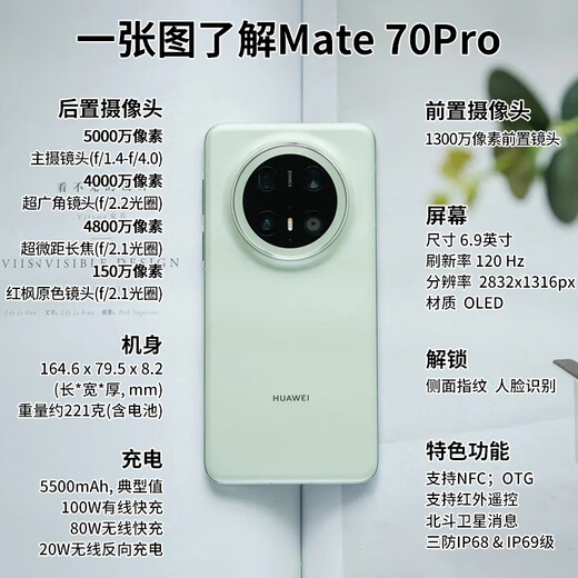 华为mate70pro【24期|免息】新品手机卫星消息NFC红外遥控高端鸿蒙系统HarmonyOS先锋版优享版可选 雪域白 12GB+512GB全网通【标准版】 官方标配