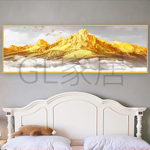 Palacinas modernas de la cama del dormitorio Autoadhesivo Pintura de pared Sala de estar Sofá Background Decoración de la pared Pegatinas Mural Pintura colgante Pegatizas de pared Shuangyu Feifei Th-1396 Ancho mediano 120cmx Altura 40 cm