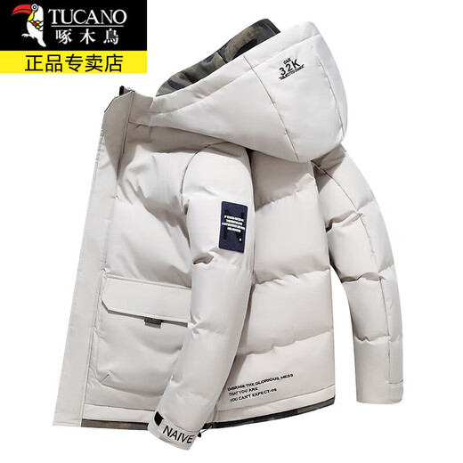 Woodpecker (TUCANO) cotton-padded men's jacket men's autumn and winter new cotton coat men's down casual down jacket men's bread coat winter coat men's jacket 5023 black XL about 120-140Jin Jin equals 0.5 kg