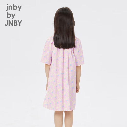 
jnby by JNBY Jiangnan cloth children's clothing spring and summer dress flower bud sleeve bow pattern cute breathable girl 1N3G12480 690 miscellaneous powder 150 cm