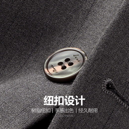 Lilang Youth Business Men's Double Elastic Suit Suit Men's Striped Suit Formal Three-piece Set A5CXF02 Stone Gray 175A