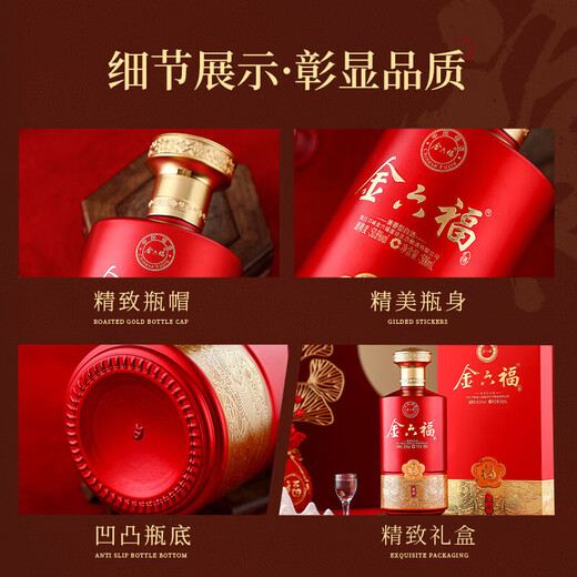 Jinliufu China Fu Liquor Jinliufu Flavor Liquor Full Box Grain Liquor Sichuan Famous Liquor Business Banquet Gifts 50.8 Degree 500mL 6 Bottles Jinliufu Flavor Grain Liquor