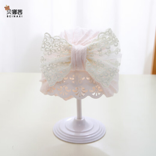 Benasi baby hat spring and autumn thin baby girl Indian hat fetal hat infant summer fontanelle hat princess fashion bow-yellow 3-18 months (40-48CM)