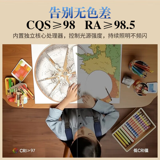 Zhixingsheng national AA grade table lamp for eye protection for learning myopia, long battery life, charging 14w ultra-bright reading, reading and writing prevention, students only, upgraded version, plug-in use - double-head 66CM large light source - 14W brightening, national AA grade full spectrum RG0 no blue light eye protection