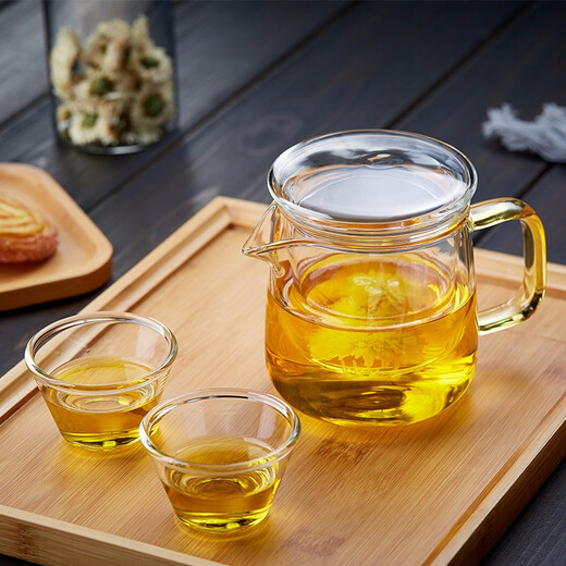 Mesni travel tea set quick cup portable tea set bag teapot glass tea cup tea towel filter one pot two cups travel cup set