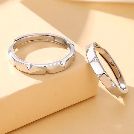 MZMZ Touching Platinum Couple Ring PT950 Platinum Pair of Rings for Marriage, Engagement, Valentine's Day, Valentine's Day, Gift to Girlfriend, Gift to Wife, Light Luxury - Women's Ring