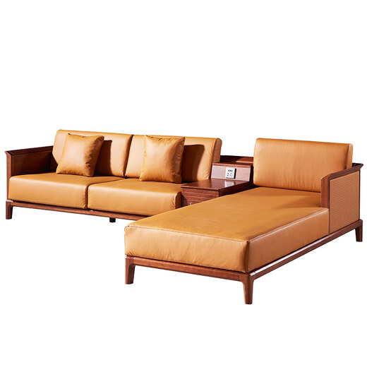 Sofá de paquete suave de madera maciza Guangming Sala de estar simple Combinación de sofá de concubina imperial 3892 Sofá de esquina derecha