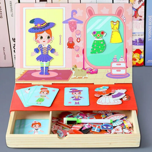 Ropa magnética infantil Cambio de juego Pegatizas magnéticas para niños y niñas Pegatinas de 3 a 6 años juguetes Kindergarten 5 Transporte Pinpinle