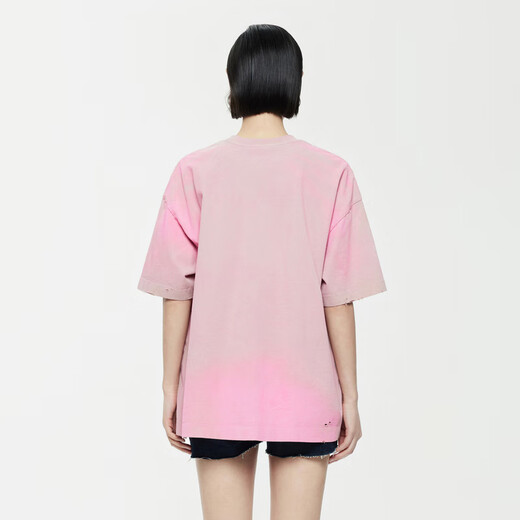 JNBY/Jiangnan cougar spring and summer T-shirt for women new Chinese Miao cartoon dragon round neck short sleeve casual simple 5O4112560 690/Mixed powder S