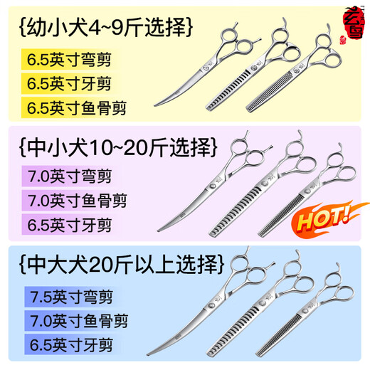 Xuanniao Teddy Bichon Grooming Scissors Pet Scissors Set Dog Shearing and Trimming Scissors Recommended by beauticians One set 6-piece set | See pictures for details for small and medium-sized dogs