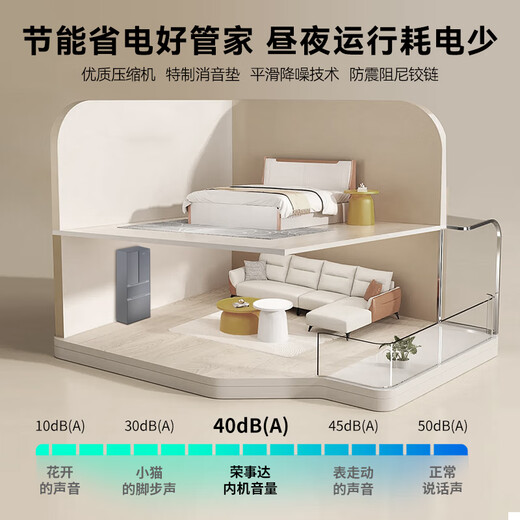 Royalstar 302-liter multi-door French four-door double-door household refrigerator energy-saving, low-noise, quick-cooling, quick-frozen, fresh-locking BCD-302ZY