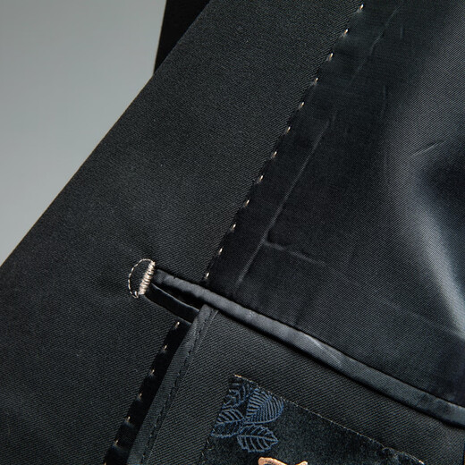 Dibinze large size suit suit men's solid color wedding dress interview business fat man high-end suit black XL