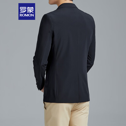ROMON suit men's four seasons casual small suit business single suit top professional formal jacket 2322 black 2XL