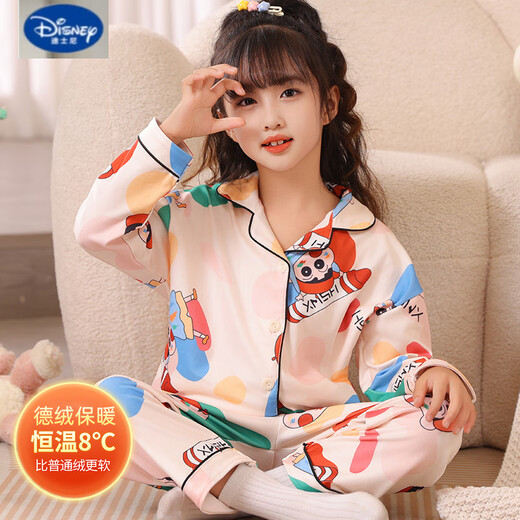 Disneys neuer Herbst- und Winterdeutscher Samt verdickte Pyjama für Mädchen mit mittlerer Kinder mit mittlerer Kinder warmer Hauskleidung für Kinder, Anzug eines deutschen Samtes 9901 170 Größe 8 Empfohlene Höhe 95-105 cm