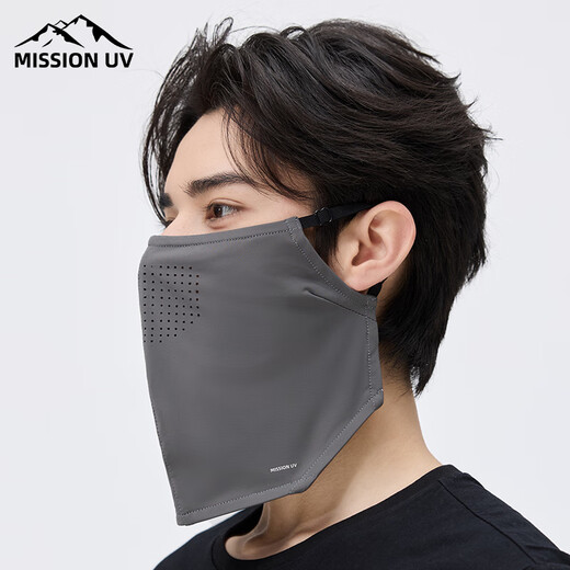 MISSION UV Ice Silk Sunscreen Mask for Men Cycling, Mountaineering and Fishing Summer Anti-UV Shade Breathable Full Face Sunscreen Mask