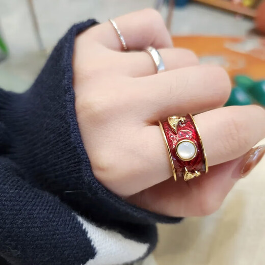 Vivienne Westwood Queen Mother West Authentic Wide Version Saturn Ring Queen Mother King Ring Red S