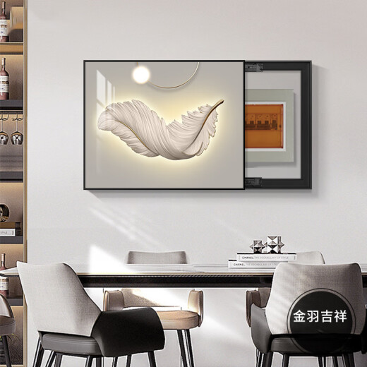 Pintura de decoración de caja de medidor personalizado Caja de distribución de sala de estar Simple Modern Pintura colgante sin perforación Caja de tapa del interruptor principal del interruptor principal K12189 60*45 (Bloqueo de 50*35 cm) Empuje izquierdo y tirar de marco negro