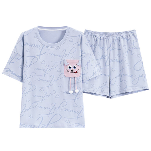 Langsha Pyjamas für Frauen im Sommer neue kurze Kurzärmel mit Brustpolstern lässig und kann außerhalb der großen Größe der Studenten getragen werden