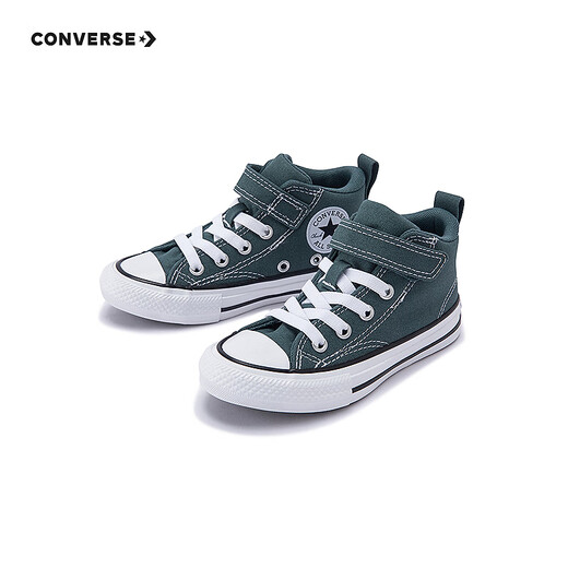 Converse Children's Clothing Boys Canvas Shoes 2025 Spring New Medium and Big Girls Velcro Casual Shoes A10761C Green 35 Recommended foot length 21.5cm