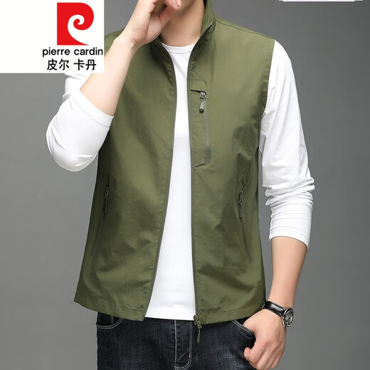 Pierre Cardin Spring et automne Nouveau gilet mince gilet décontracté pour hommes gilet extérieur gilet à cheval d'âge moyen