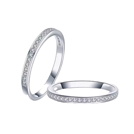 Guanpuge Fat Donglai same style pt950 platinum moissanite row diamond ring PT950 mini version half diamond row ring simple and fashionable No. 8