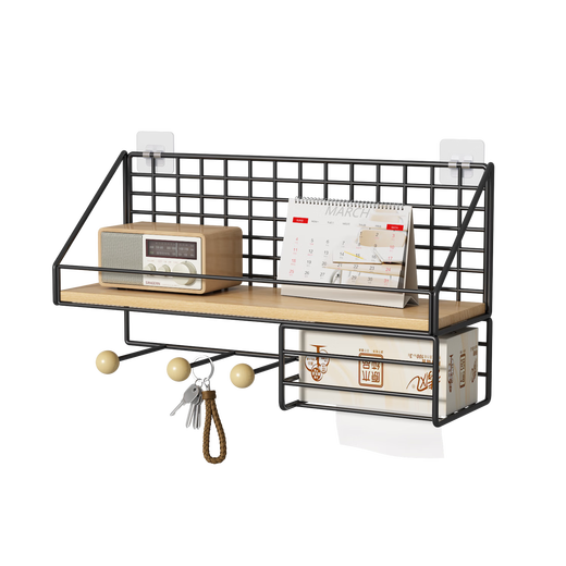 Anya punch-free wall storage rack living room wall bedroom bedside storage rack wall hanging partition router shelf