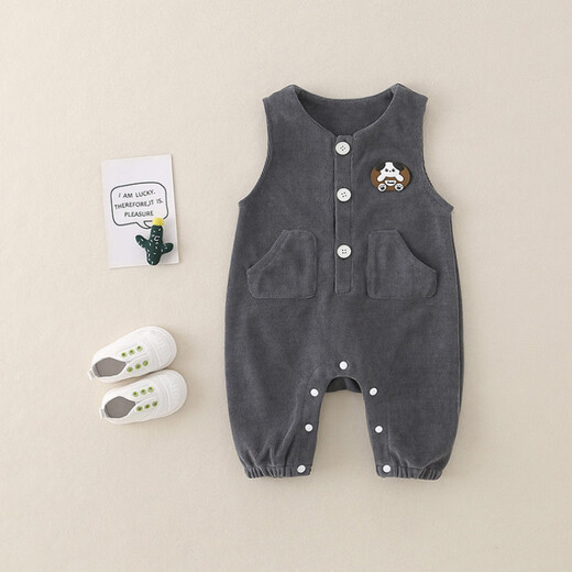 G.DUCKKIDS little yellow duck baby pants spring and autumn baby overalls casual pants for boys and girls cute outer trousers beige 80 size 6-12 months 75-85cm