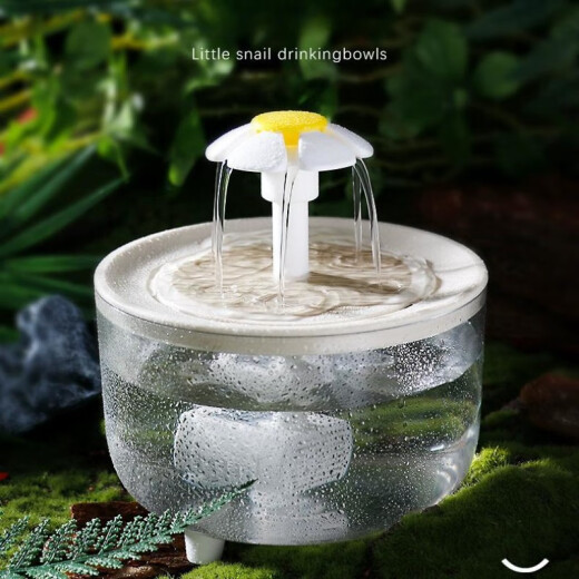 LDLC猫咪饮水机自动循环恒温加热冬季喝水器流动小猫酸奶机宠物喂水碗 磨砂白小花白盖普通版