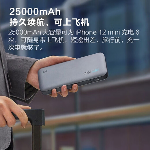 ZMI20 Мобильный питание 200 Вт Банк быстрого зарядки подходит для xiaomi Black Shark Apple Samsung Mobile Phone Notebbook Iron Grey № 20 английская версия Power Bank QB826G 25000MAH