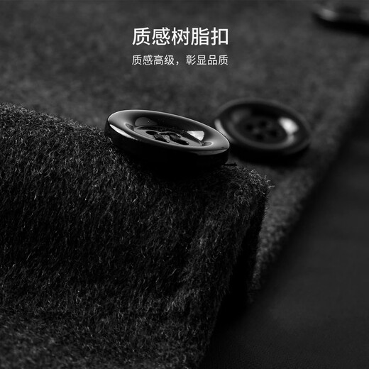 Shanshan wool thickened woolen coat for men in autumn and winter, warm, soft, skin-friendly, business casual mid-length coat
