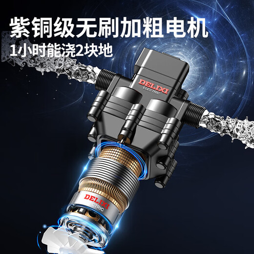 德力西抽水泵浇菜神器浇水机充电式农用菜地灌溉家用户外浇地神器 可接电瓶698AF四涡轮大流量20米