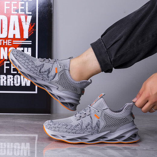 2025 Neue lässige Schuhe Herren atmungsaktive dünne Schuhe Herren trendige Netzschuhe Sportschuhe Laufschuhe Blade Schuhe Schwarz und Blau 38