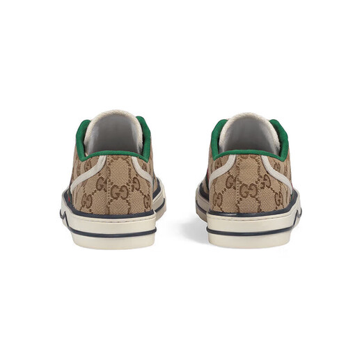 Zapatos para mujeres de Gucci (Gucci), logotipo retro de moda zapatos deportivos versátiles casuales de impresión, regalo de San Valentín chino, marrón 606110 HVK20 9766 35