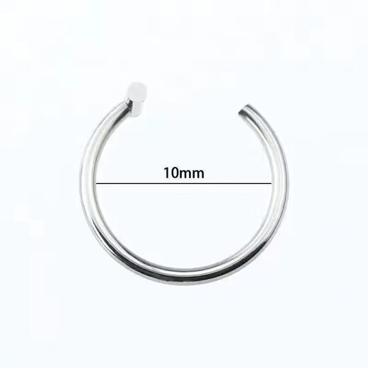 Meipai punch-free lip nail lip ring hot girl devil nail hemisphere adhesive ear nail ear bone nail lip nail nose nail titanium steel fake lip ring straight line + ball + wolf tooth + silver nail self-adhesive