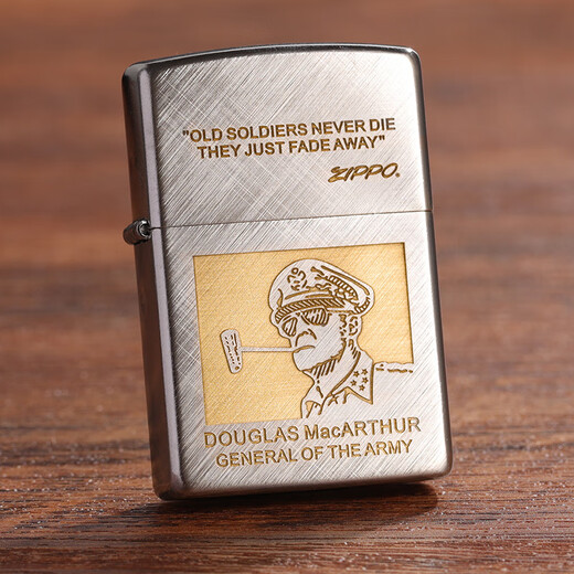 Zippo Original leichter Zippo Echtes Twill gebürstete General McArthur 75. Jubiläum in limitierter Auflage Männersammlung 75. Jubiläum Single-Player DY9902DK
