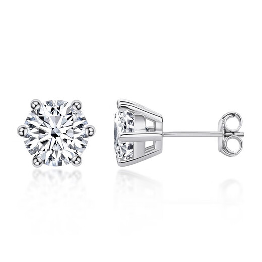 Guanpuge Fat Donglai same style pt950 platinum moissanite earrings platinum earrings earrings niche girlfriend birthday gift white six claws 925 silver 0.5 carat