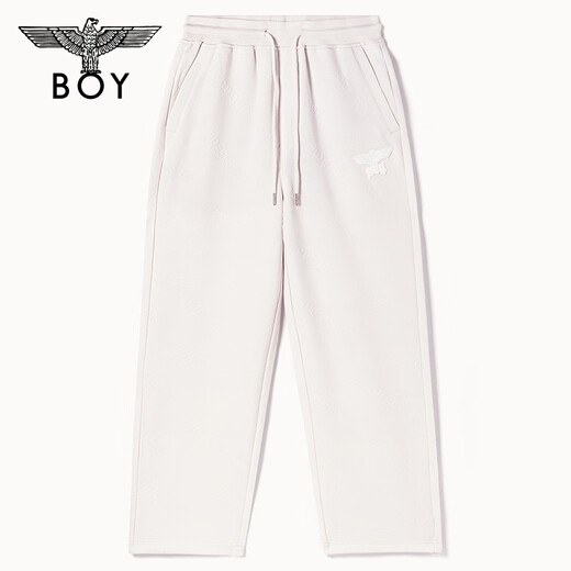 Junge London Männer und Frauen gleiche Stilhosen dunkel gedruckte Buchstaben Jacquard bequem und vielseitig mit breitem Bein N15051 Off-White s