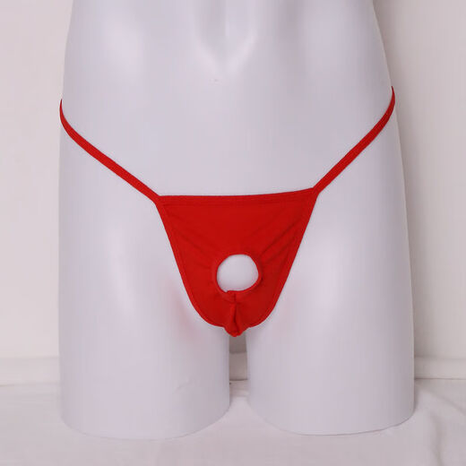 Men's underwear, sexy thong with JJ penis exposed in the middle, free of charge for gay men, gold, 1 piece, one size fits all, 160Jin, Jin is equal to 0.5kg, within