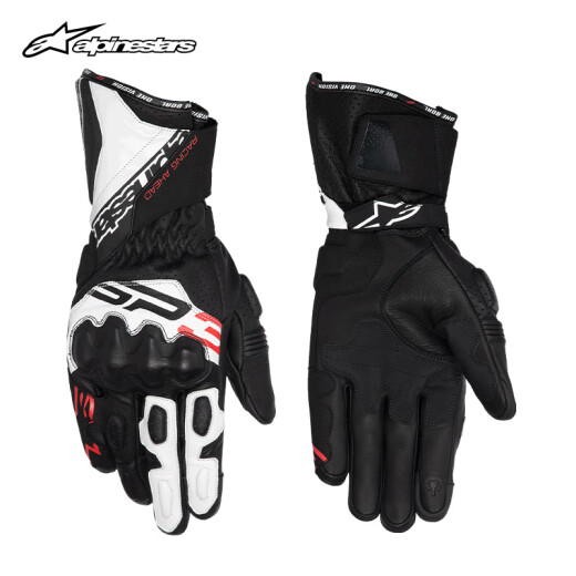 Alpinestars SP-3 a星摩托车骑行长手套防摔羊皮透气骑士机车男士皮手套 黑/亮红/白1342 M