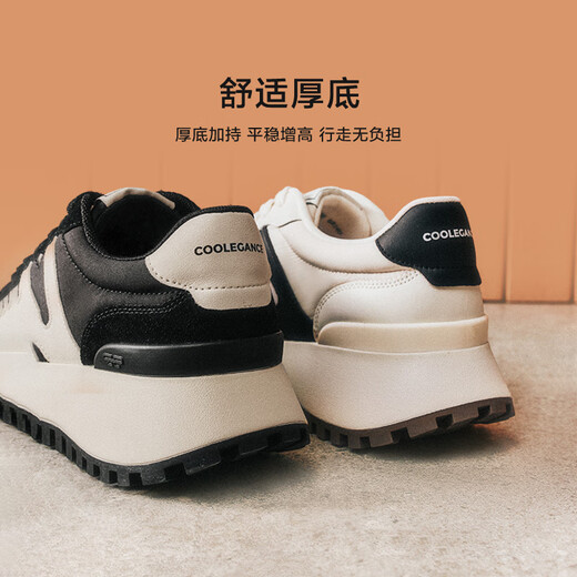 百丽（Belle）跑道系列阿甘鞋女商场同款运动休闲鞋3E829CM4 杏色 37 (235mm)