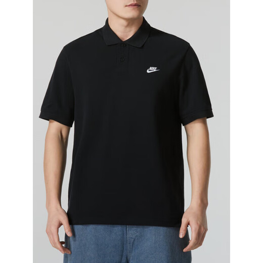 耐克（NIKE）春季新款POLO衫Nike耐克棉翻领短袖针织运动男装宽松透气T恤衫 黑色FN3895-010 纯棉透气 XL 推荐150-180斤