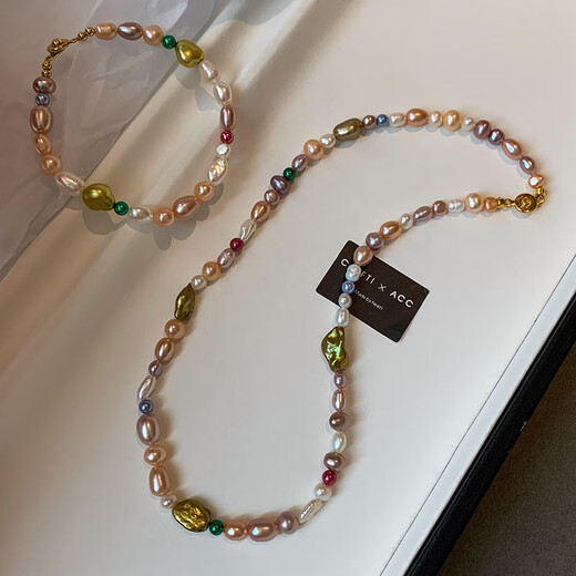 JINHUANG JENVORL Natural Baroque Dopamine Color Pearl Bracelet Women's Light Luxury Ins Niche Design Exquisite Bracelet Jewelry Pastel Bracelet