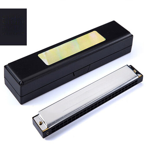 Musikinstrument der Marke Si Jie, Mundharmonika, 24 Löcher, C-Taste, Einzelton-Mundharmonika für Männer und Frauen, Fortgeschrittene, Anfänger, Kinder, Schüler, Mundharmonika, Lochklang, Himmelblau